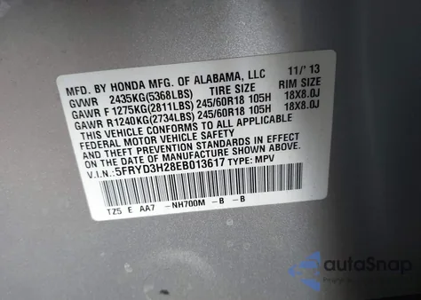 2014 Acura Mdx from USA, damaged, VIN 5FRYD3H28EB013617